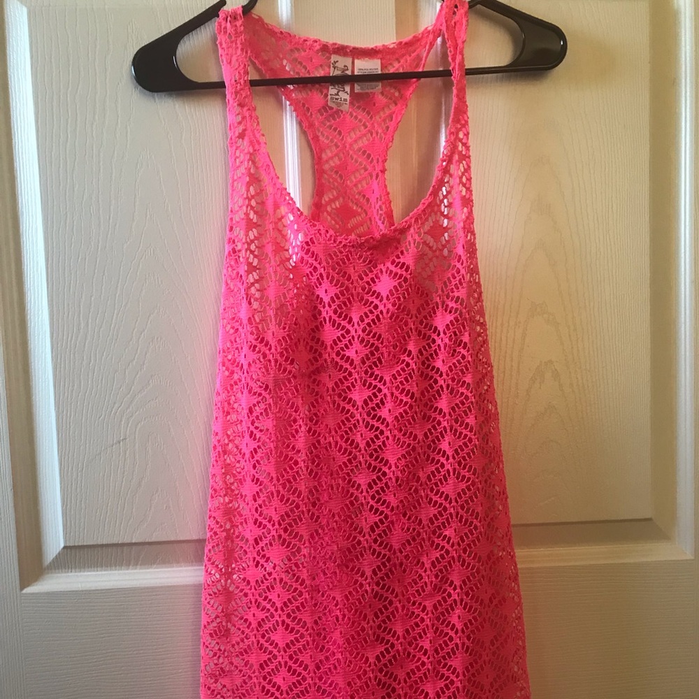 Miken Pink Swim Cover Up Dress Sz S